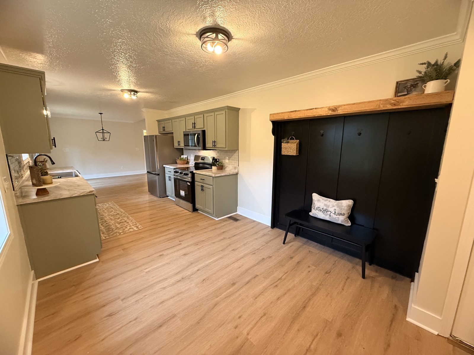 Sage green cabinet kitchen remodel